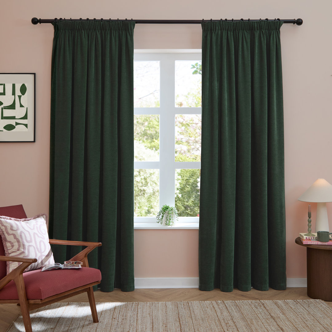 Soft Chenille Blackout Curtain Panel Pair