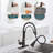 Single Handle Pull-Down Kitchen Faucet, 360-Degree Rotating Stainless Steel Faucet, 3 Water Flow Modes, 1-Hole Or 3-Hole Installation.-114398732