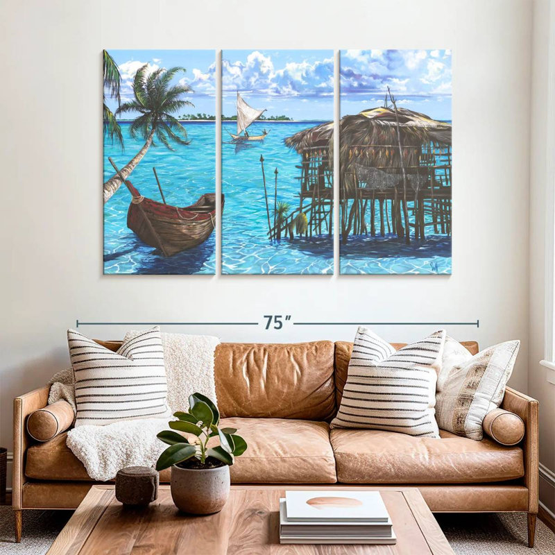 Rêves des Caraïbes tropicales, H 42 po x l 65 po