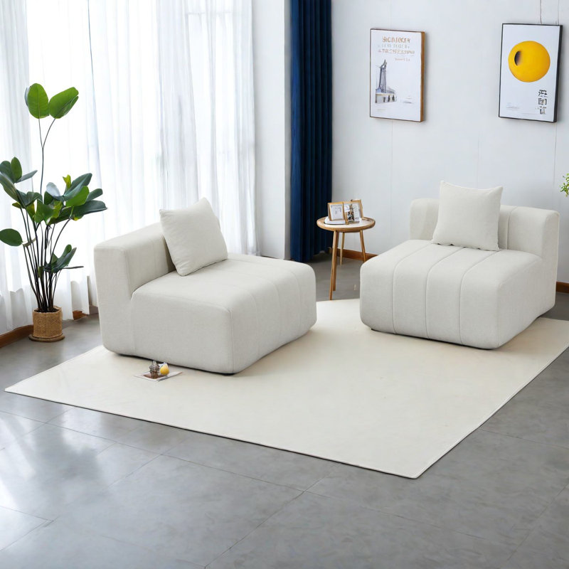 Canapé modulaire symétrique en chenille pour la maison, sans assemblage