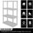 Nayson 4-Tier Interlocking Plastic Storage Shelves, 36 x 18 x 56 in, White