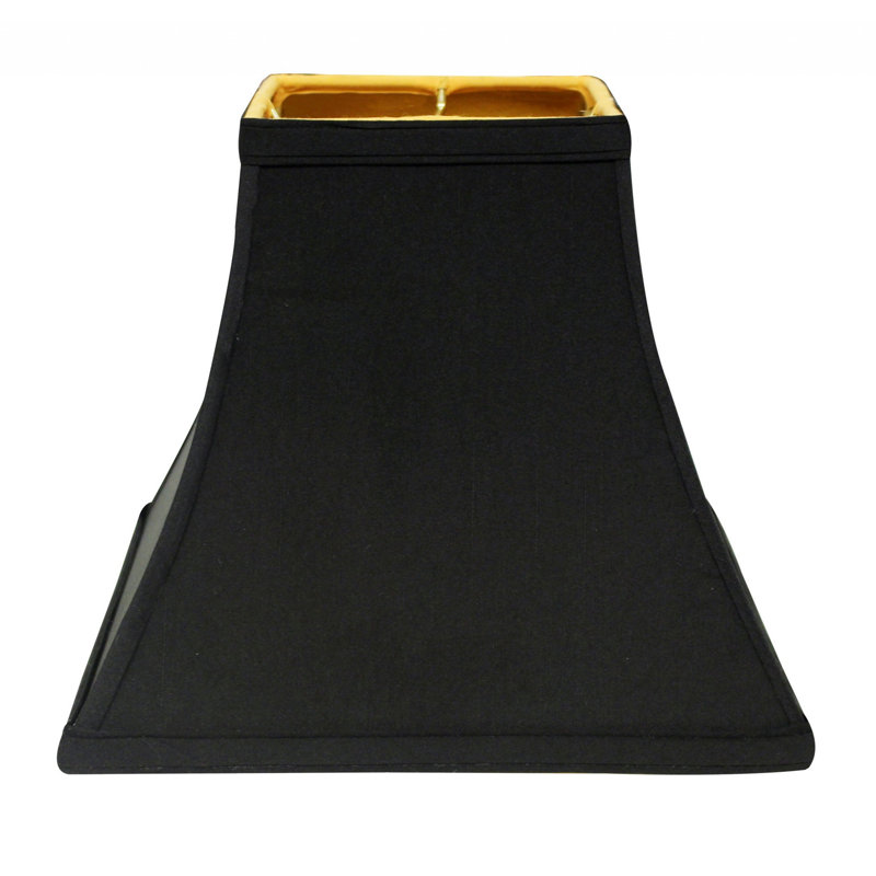 Abat-jour doublé en forme de cloche carrée, Noir / or, H 9 po x l 10 po x P 10 po