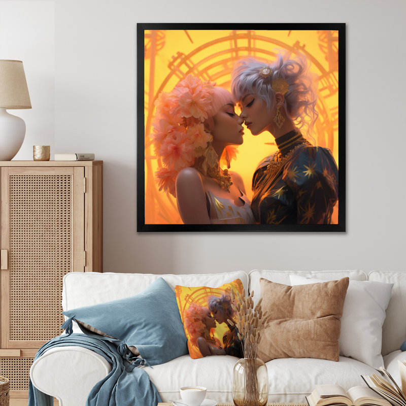 Funky Love Celebration I - impression, H 30 po x l 30 po x P 1 po, Cadre simple noir