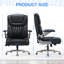 Grande et grande chaise de bureau 500 lb avec support lombaire réglable et accoudoirs rabattables 4D, sièges de direction ergonomiques très larges pour personnes lourdes