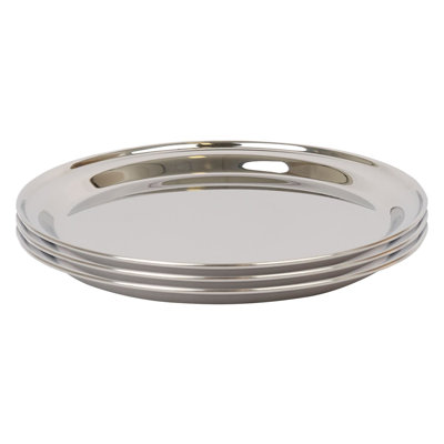 Argon Tableware Round Stainless Steel Serving Trays