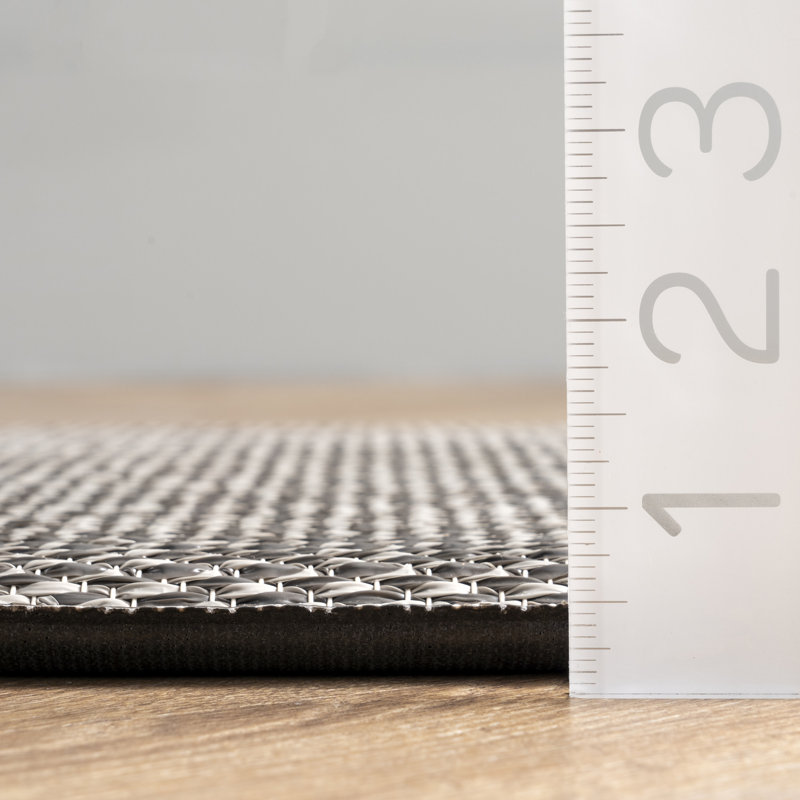 Markleville Solid Color Synthetic Anti-Fatigue Non-Skid Kitchen Mat, Rectangle 1'6" x 2'6", Light Gray