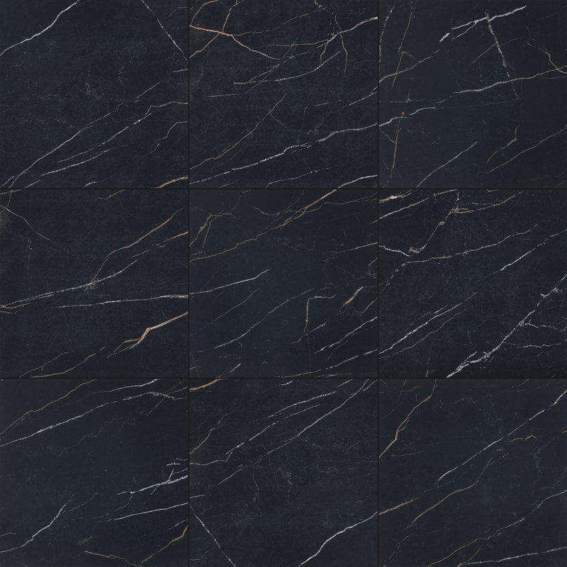 Carreau de porcelaine poli 24 po x 24 po Daltile Perpetuo (4 pièces par carton) (15,20 pieds carrés par carton), Infini noir