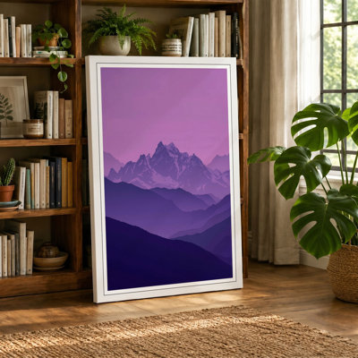 Mountains at Twilight Minimalist - Wrapped Canvas