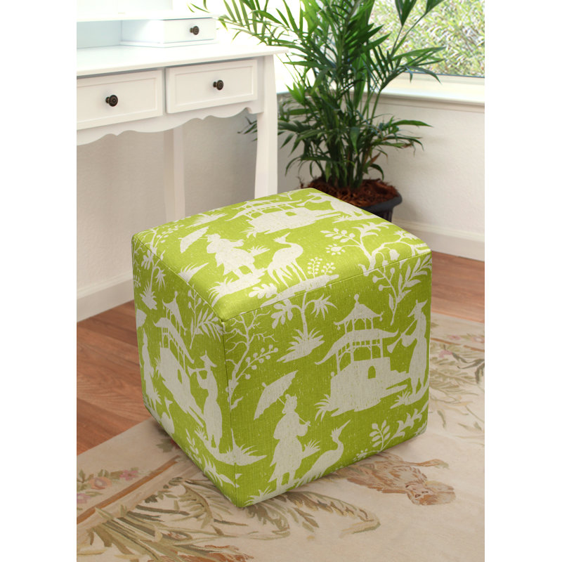 Montour Upholstered Ottoman, Chartreuse Green