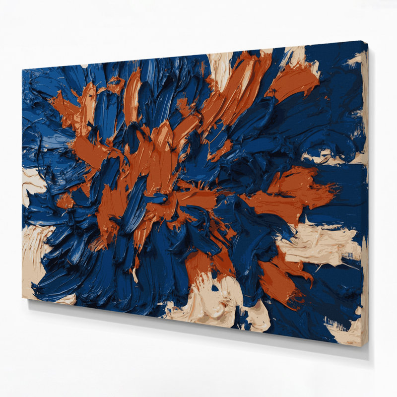 «Neo Expressionism 5», art mural sur toile bleue, H 11 po x l 14 po