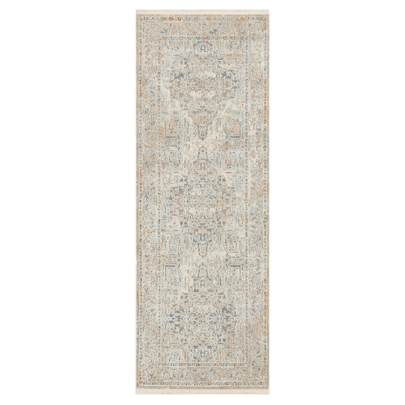 Karastan Via Salaria Woven Polyester Abstract Cream/Beige Area Rug, Runner 2'7" x 	7'3"