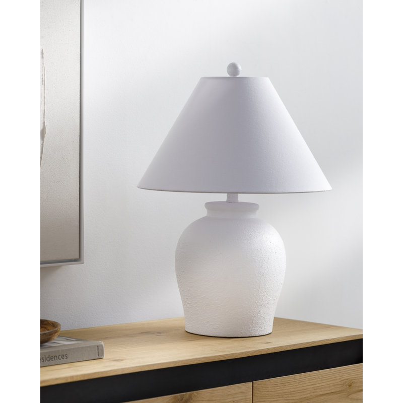 Lampe de table Chemise, Blanc, Lin classique