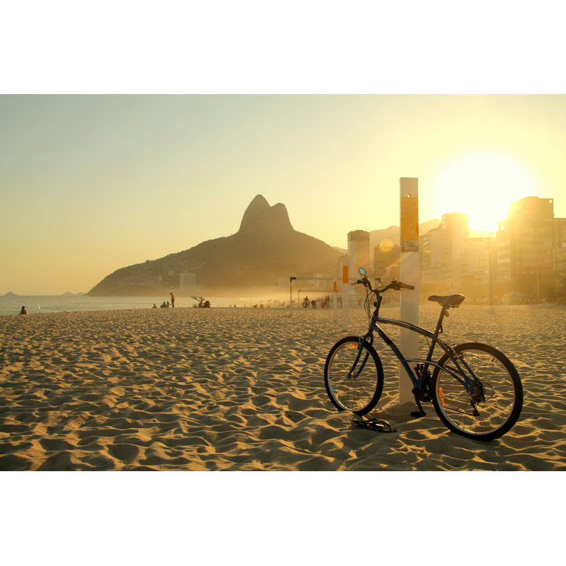 Bicycle At Ipanema Beach - Wrapped Canvas Print, 30cm H x 46cm W x 3.8cm D