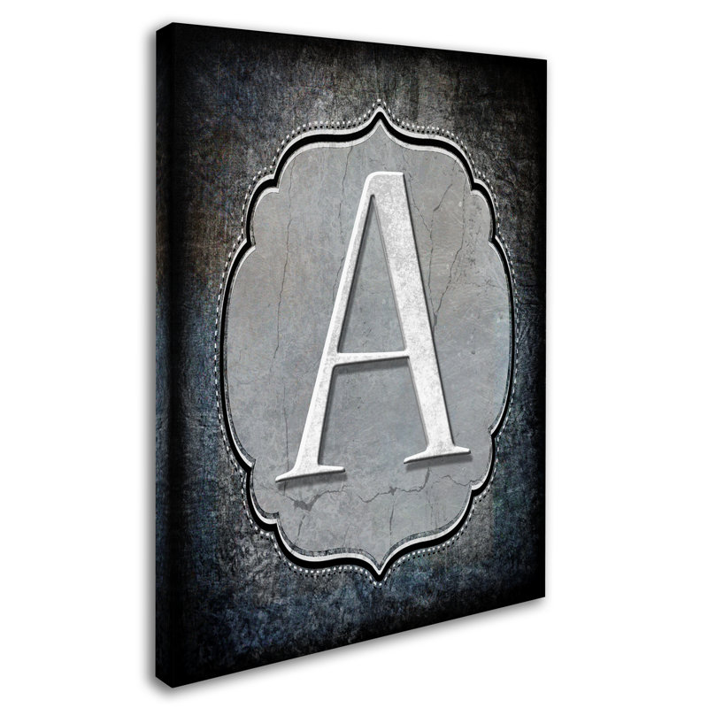 « letter a », art textuel sur toile tendue, H 32 po x l 24 po x P 2 po