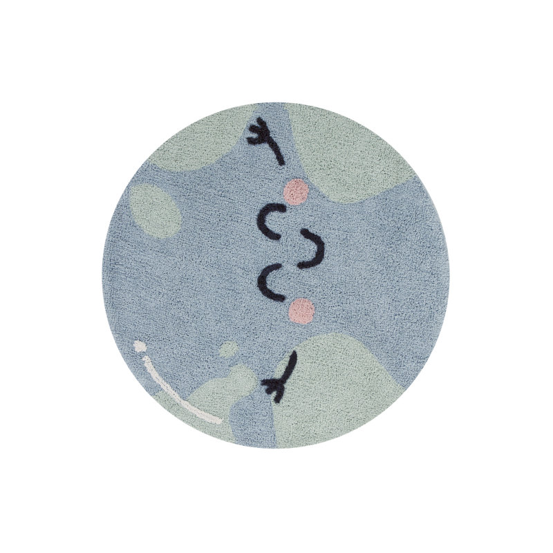 Round Abstract 22cm X 35cm Area Rug