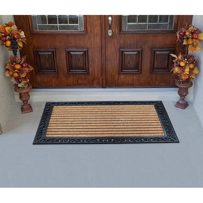 Tapis d'entrée noir et gris Lueck