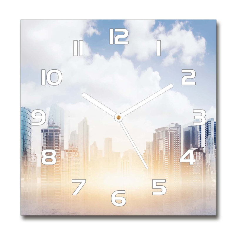 Haşim Glass Wall Clock, White