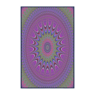 Tapis rose / vert / mauve Power Loom