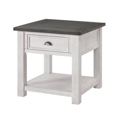 Holliman Solid Wood End Table with Storage