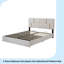 Ensemble de chambre à coucher 2 pièces, lit plateforme tapissier grand avec système de rangement hydraulique, repose-pieds avec pieds en métal-58219014