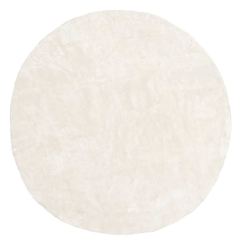 Alvina Solid Machine Washable Runner Shag Rug for Living Room Bedroom Dining Room Nursery Entryway Hallway, Round 4'