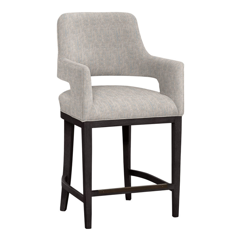Tabouret de bar et de comptoir Josie, Gris anthracite, Tabouret de comptoir (siège d'une hauteur de 26,5, Perigold Poros Sky