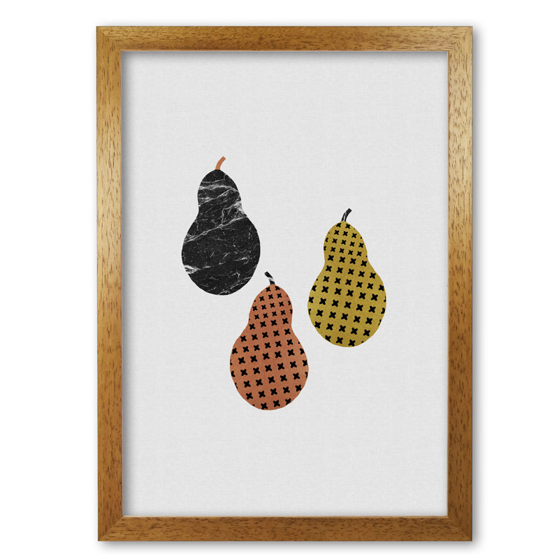 Pears - Print, 42 cm H x 30 cm W x 5 cm D, Honey Oak Frame