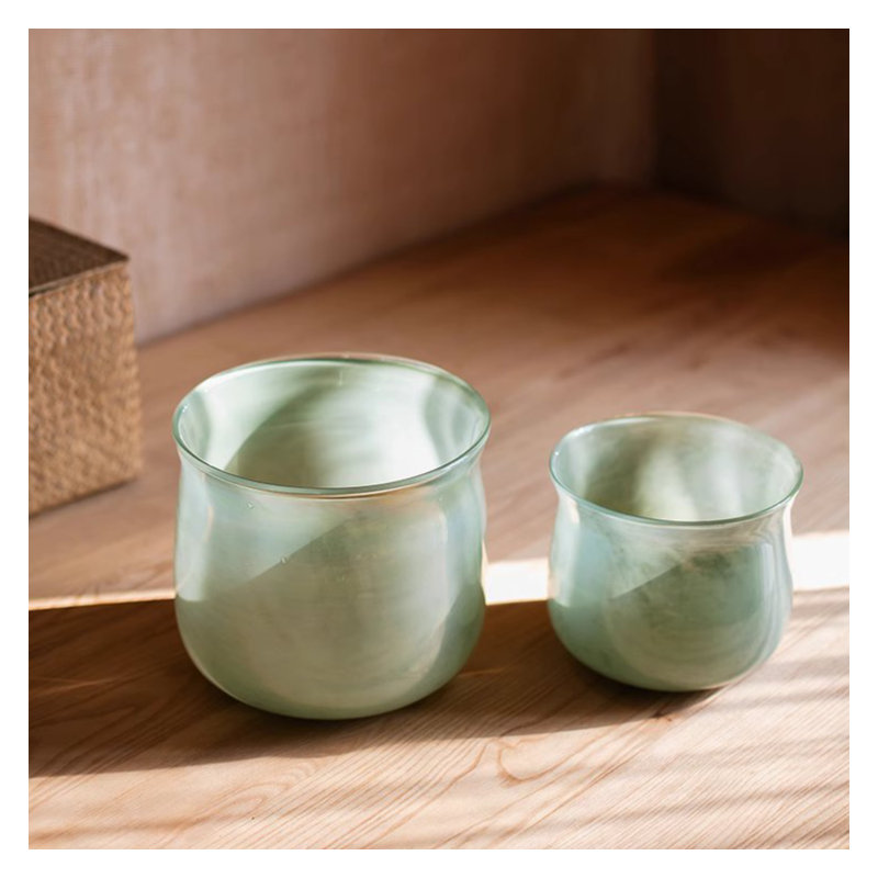 Sighrith Handmade Glass Table Vase, 5.9" H x 7.1" W x 7.1" D