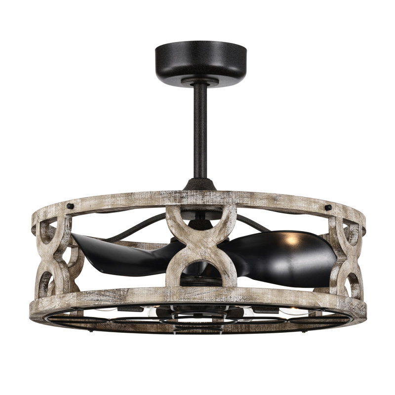 Ventilateur de plafond standard à 3 pales de 7,44 po à DEL avec pièces de contrôle de ventilateur et ensemble d'éclairage inclus Mckinzey