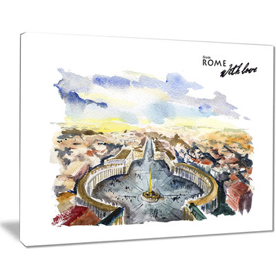 Illustration de Rome dessinés à la main - reproduction sur toile tendue