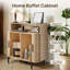 Armoire de rangement cannelée à portes tambour rondes (bois)-1601615380