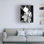  «Wraped Canvas Wall Art» par Susan S. Barmon, art mural «White Magnolia Black and White» pour le salon, la chambre à coucher ou le bureau - 35 x 47