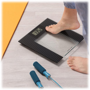 Health o meter Digital Glass Bathroom Scale, 400 lb Capacity, Multi-User Weight Tracking, Black