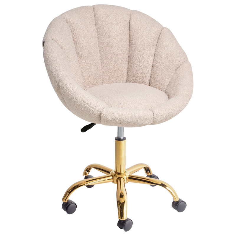 Desk Chair ANNABELLE Boucle Pastel, Beige