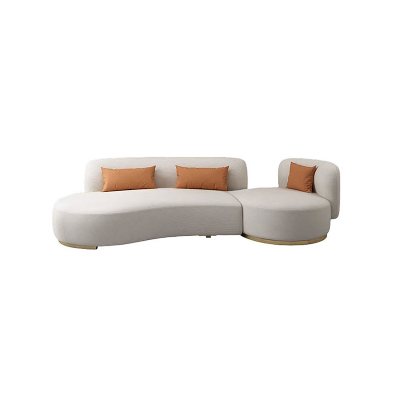 Round princess curved sofa, 30.31" H x 118.11" W x 39.37" D, 4