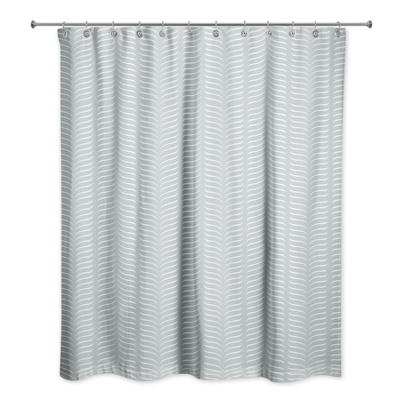 Rideau de douche simple à motif géométrique Adil, Bleu