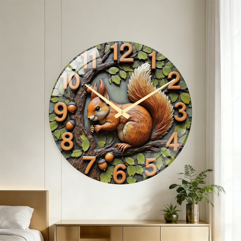 Horloge murale écureuil 24 po