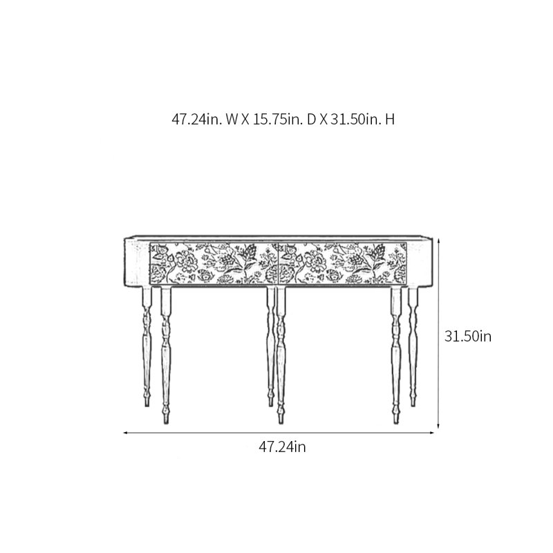 Console rétro, élégante et multifonctionnelle, H 31,5 po x l 47,24 po x P 15,75 po