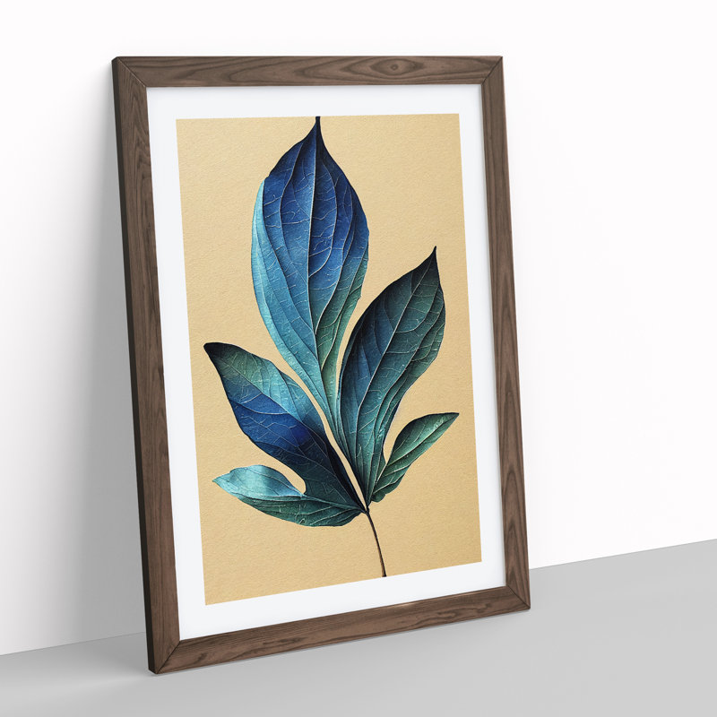 View Of A Leaf No.1 - Single Picture Frame Print, 34cm H x 25cm W x 2cm D, Walnut