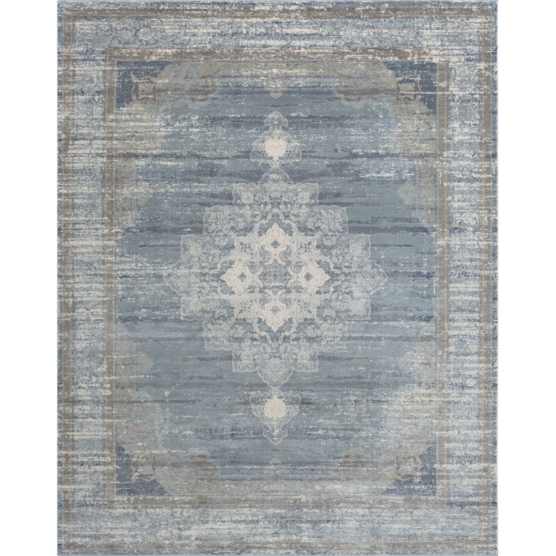Don Ocean Stone Power-Loomed Area Rug, Rectangle 3'9" x 5'9"
