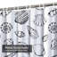 Rideau de douche imperméable à l'eau avec crochets et coquillages-159394013