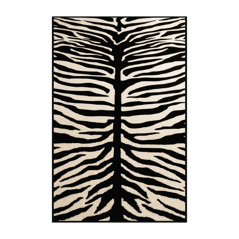  Washable Plains Zebra Wildlife Area Rug, Runner 2' x 4'