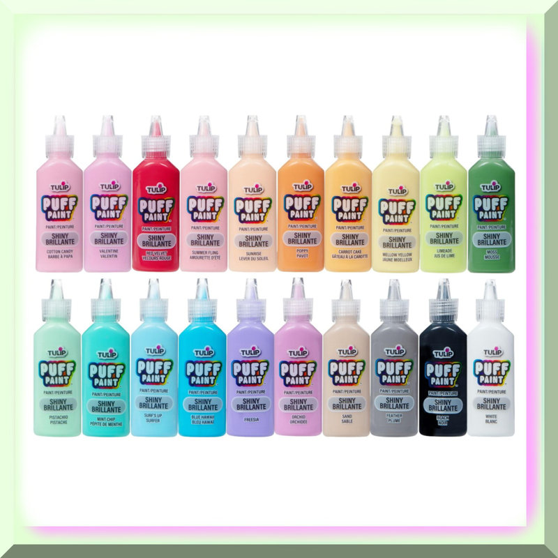 Rainbow Puff Fabric Paints 20-Color Party Pack
