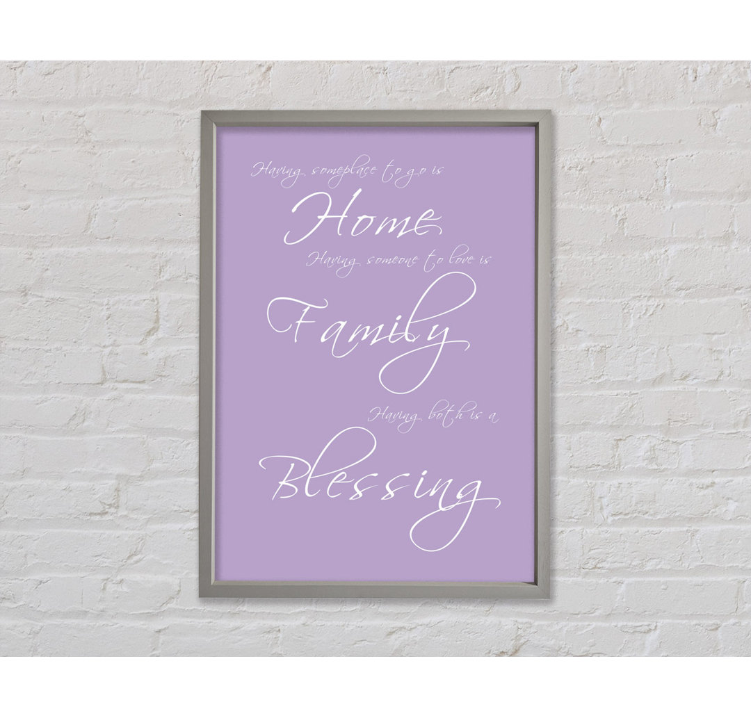 Home Quote Having Someplace To Go Is Home Vivid Pink Framed Print