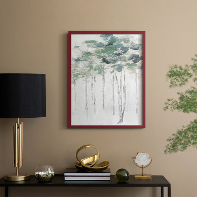 Impasto Tree Line II, reproduction encadrée - bois massif