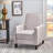 Push Back Recliner Chair, Slate Gray Linen Upholstery, Modern Elegant Design | Fabric | Slate Gray-1092917341