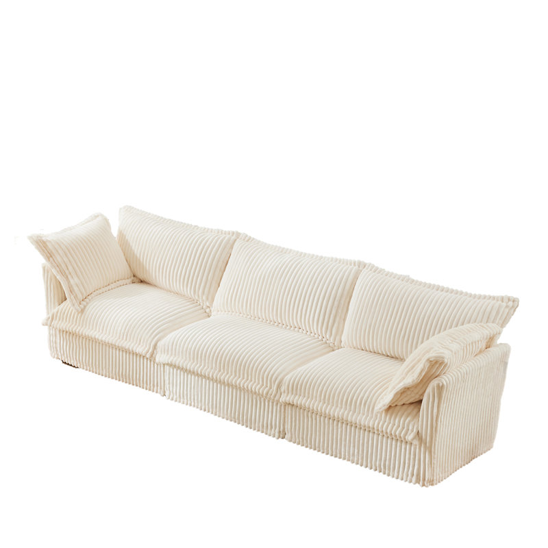Canapé confortable à trois places avec coussins moelleux et fabrication robuste pour le salon, 34.6" H x 120" W x 33" D
