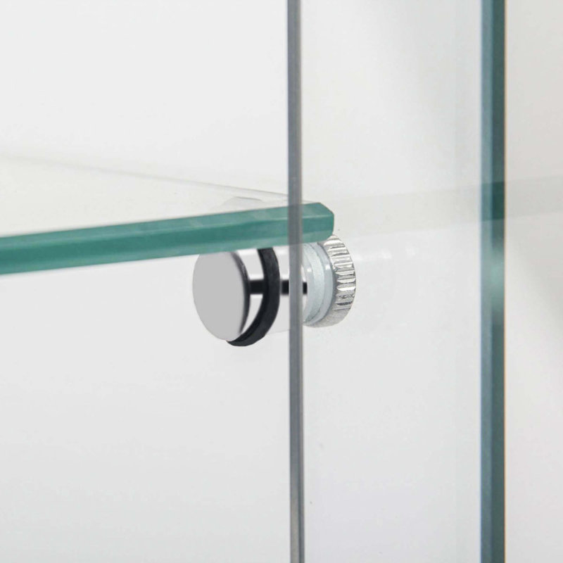 Vitrine en verre trempé, H 64,69 po x l 30,91 po x P 13,58 po, Blanc