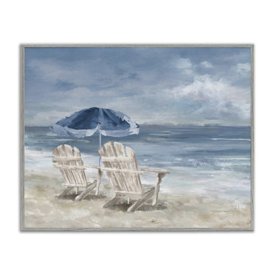 Bb-367 - Chaises de plage sereines encadrées sur bois par Carson Lyons, peinture