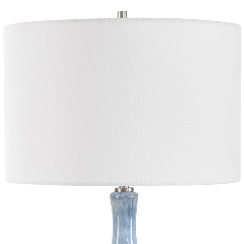 Lampe de table en céramique Cassville, Blue, White
